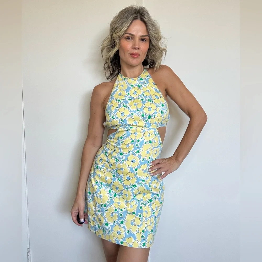 Zara Floral Print Cut Out Dress - Picture 6 of 15